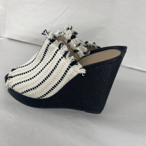 Women's Witchery Size 39 Multicolored Woven Fabric Cover Platform Wedge Shoes - Picture 9 of 16